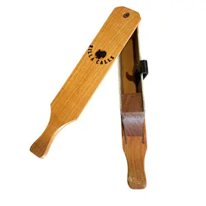 Turkey Calls Cherry and Walnut Turkey Paddle Box Call with Clucker Clip for Authentic Sound Effects