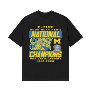 Michigan Wolverines Shirt 2026 – 2-Time National Champions Basketball Graphic Shirt Fan Gift, Men’s Tops