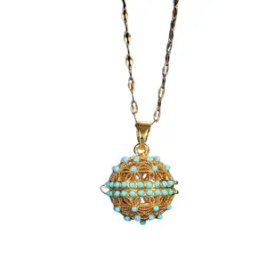 Vintage Mexican Copper Filigree Essential Oil Diffuser Pendant Necklace Aromatherapy Jewelry for Daily Wear Vacation Christmas Valentine Mother Day Gift Party Home Decor Storage Box Led Organizer