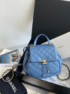 Pre-owned CHANEL Leather Backpacks Preloved 23K Backpack Chip 2024year FullSet 111611