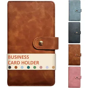 Premium PU Professional Business Card Holder Organizer 240 Card Slots Soft Cover Name Card Storage Folder Credit Card Binder for Men Women Brown