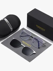 1 Piece Unisex Magnetic Clip-On Square Full Frame Glasses Futuristic designs redefining cool UV400