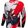 Men's Off-Road Motorcycle Print Long Sleeve Riding Shirt, Breathable Quick-Dry Mountain Bike Outdoor Sports Top, Round Neck Moto T-Shirt, Cycling Training Apparel, Sports Clothing, Outdoor Tops