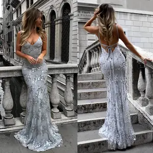 Vista X 2025 New Women's Dress: Strapless V-Neck Backless Sequin Tie-Up Gown