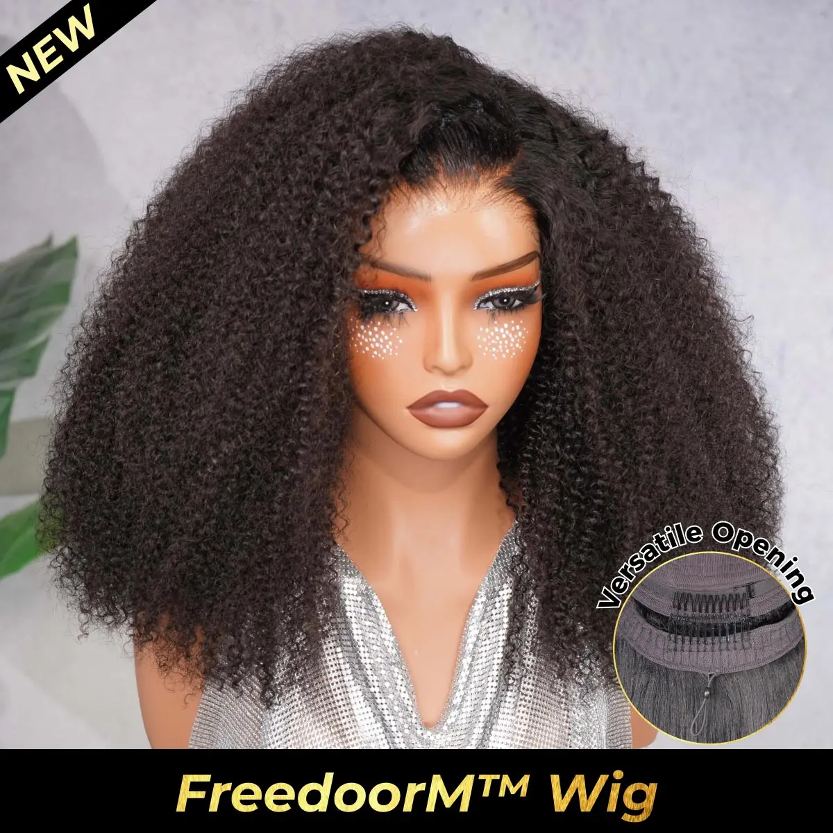 OQ HAIR 9x6 Skin Lace FreedoorM Wear And Go Glueles Wig Human Hair Pre Plukced Pre Cut 9x6 HD Lace Wigs 180% Density Afro Curly Lace Front Wigs