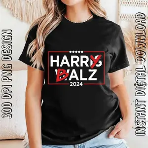 Funny Harris Walz 24 Harry Balz Tee, 2024 Meme Democratics Vote Shirt, Presidential Debate Tee, Funny Election, Kamala for President 2024 VY