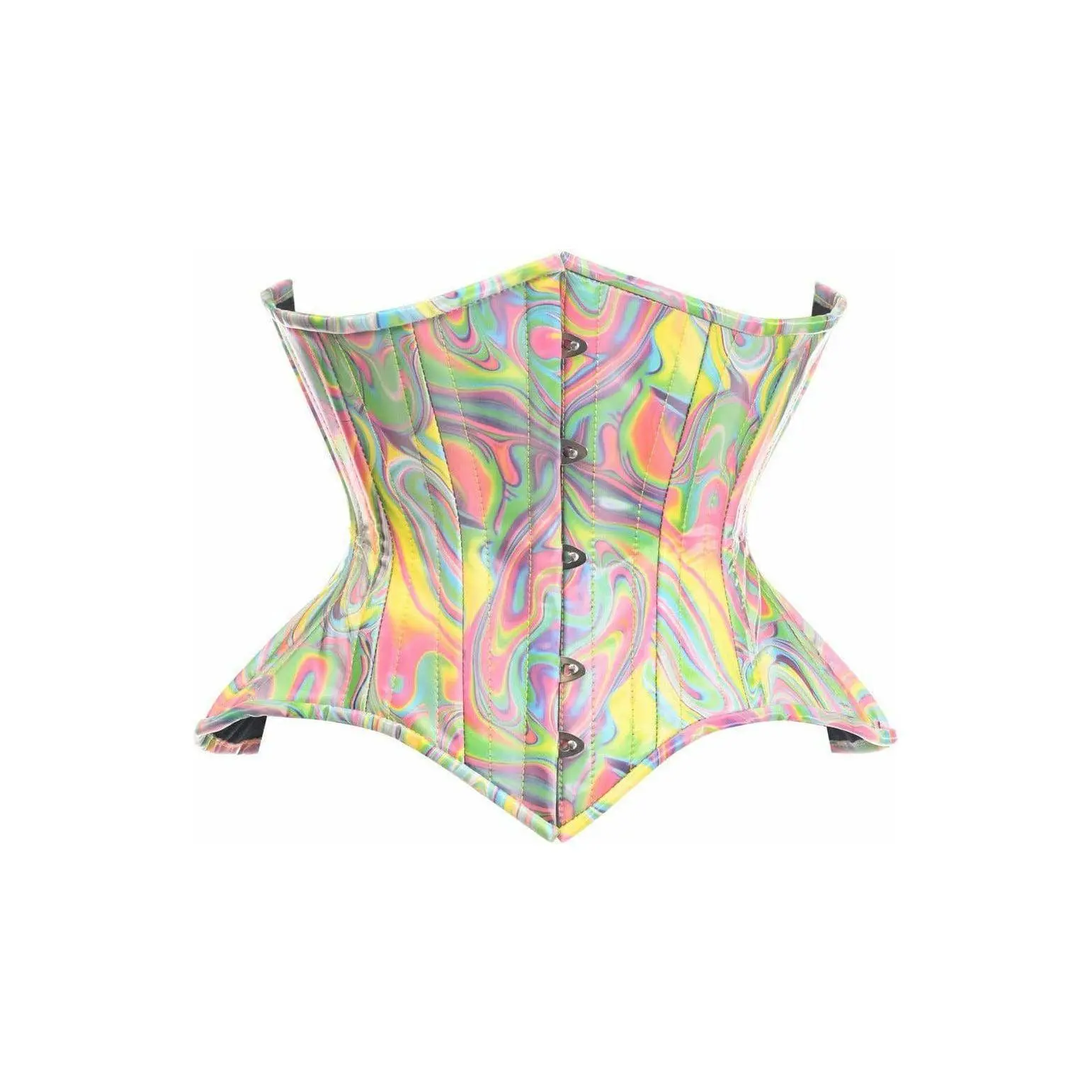 Top Drawer Retro Swirl Steel Boned Curvy Cut Underbust Cincher Corset