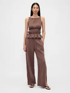 GAP Cotton Gauze Easy Split-Hem Pants