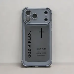 New Trending Classic God's Plan Bible Cross Phone Case for iPhone 17 Pro Max 16 15 Plus 16E 14 13 Air Full Body Protection Shockproof Cover with Four Airbag Corners Durable Silicone Anti-Drop Design Full-Pack Military Grade TPU