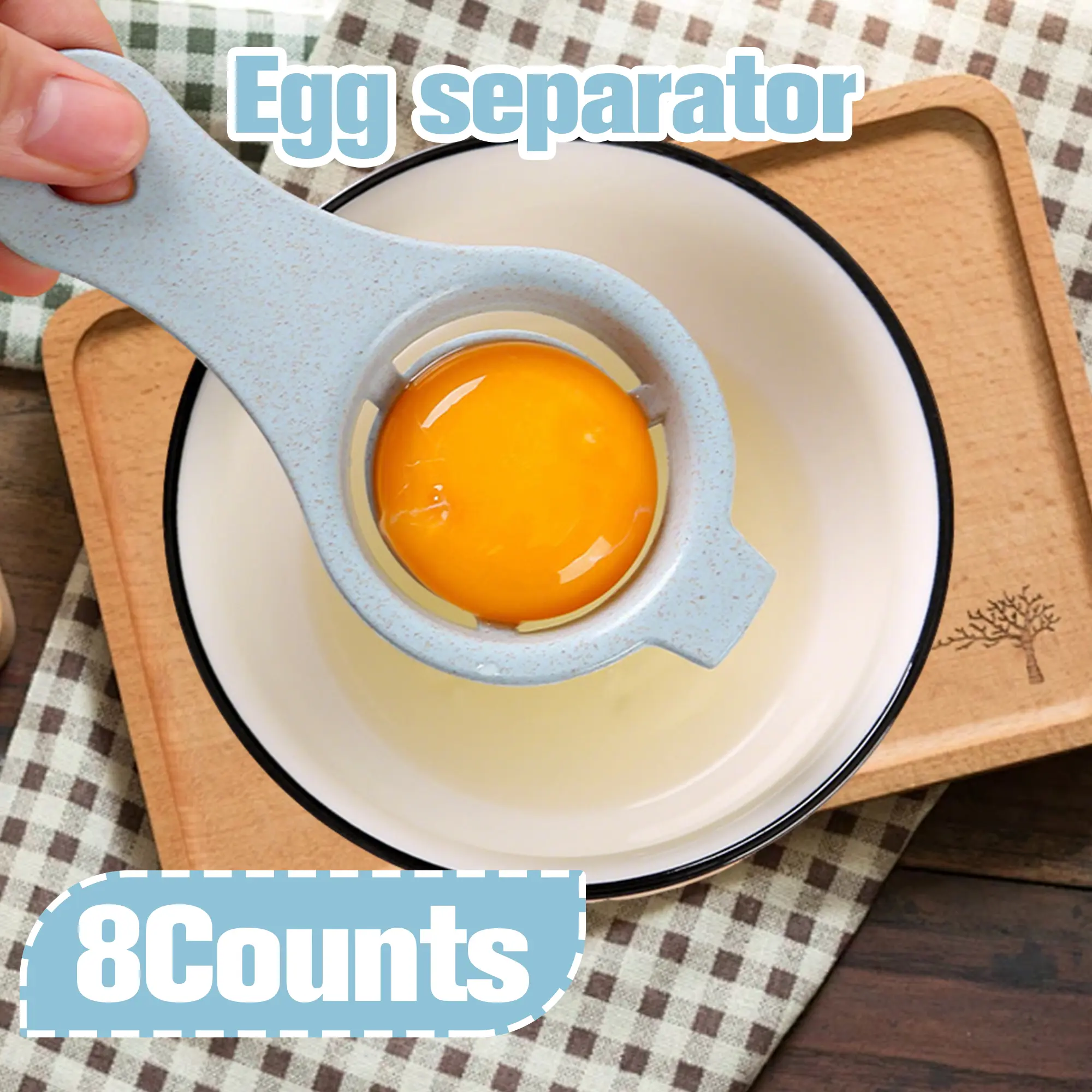 8 Counts Egg Yolk White Separator,Random Color Egg White Filter Tool