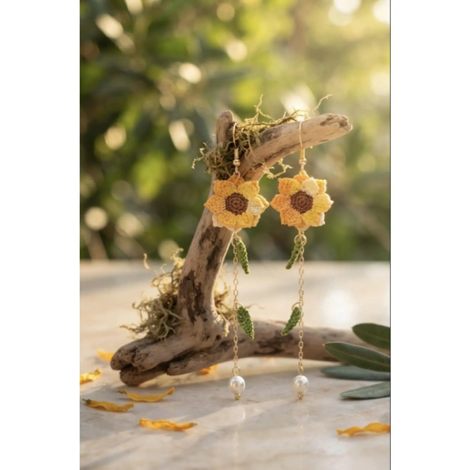 Orange Flower Micro Crochet Earring Handcrafted Elegance with Vibrant Colors and Intricate Detailing for Versatile Wear