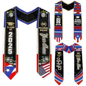 Personalized Puerto Rican Graduation Stole 2025, Puerto Rican Graduation Sash Class of 2025, Customize Puerto Rico Graduation Sash