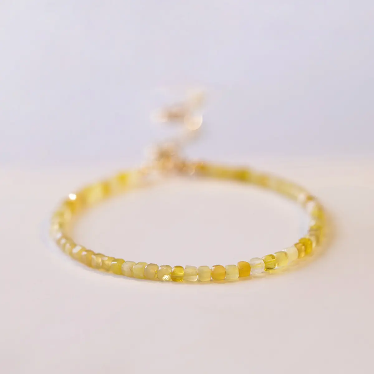 Handmade Authentic Yellow Opal Gemstone Beaded Bracelet - Adjustable Clasp, Elegant Classic Costume Jewelry - Daily Wear, Creativity & Inspiration, Emotional Upliftment Gift for Mother's Day, Birthday