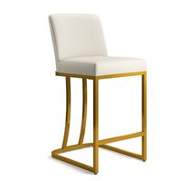 White Woven Faux Leather + Golden Curved Frame