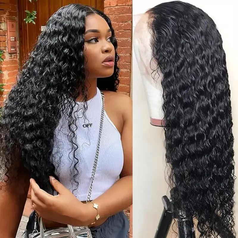 【LIVE SALE 200% Density】13x6 HD Lace Front Human Hair Wig, 200% Density Curled Waves, 26in Long Length Pre-Plucked Wig for Black Females with Baby Hairs