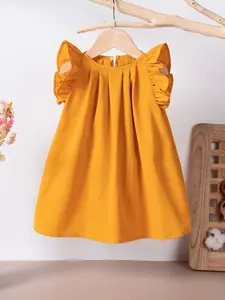 Toddler Girls' Cute Summer Dress, Seasonal Change, Sweet Plain Casual Midi Dress, Knee-Length A-Line, Perfect for Holidays and Travel, Baby Girl Clothes