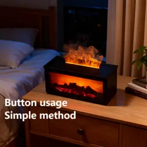 Large Essential Oil Diffuser 300ml Aroma Diffuser & Air Humidifier with Big Flame Effect 7 Color LED Lights Remote Control Auto Shut Off Dual Mist Modes Soothing Mood Lighting for Home Aromatherapy Yoga Relaxation Room Decor