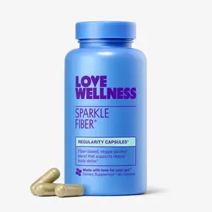 Love Wellness Sparkle Fiber Regularity Capsules - 90 Vegan Capsules for Digestion, Immunity & Hair Growth - Gluten Free, Dairy Free, Fiber Supplement