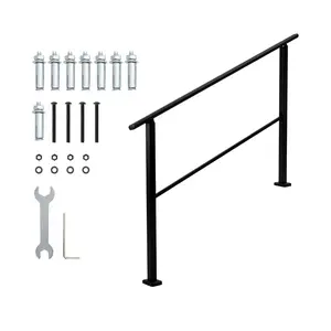 【GARVEE】Metal Hand Rails for Outdoor Steps - Adjustable Height Stair Railing Kit for Concrete, Porch, and Deck Steps, Designed for Seniors' Safety and Support