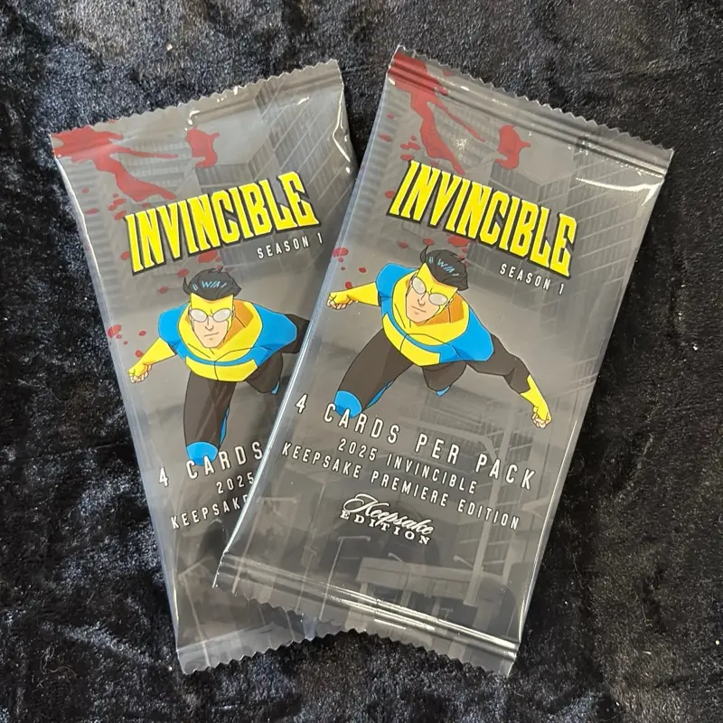 Two Packs of Invincible Season 1 Keepsake Edition Non-Sport Trading Cards