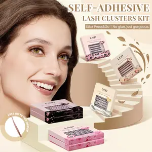 Lashterally Self-Adhesive Lash Clusters Kit | Mixed sales,No Glue Needed, Easy Press-On & Removal, Salon-Quality Results, Individual Lash Clusters, Beginner Friendly, 10mm/12mm/14mm, 72/90/110/120 Pc, Cosmetic