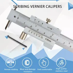 Parallel Line Caliper 0-200mm/8 Inch, Hard Alloy Tip Needle, Stainless Steel Cross Measurement Tool, Precision 0.05mm