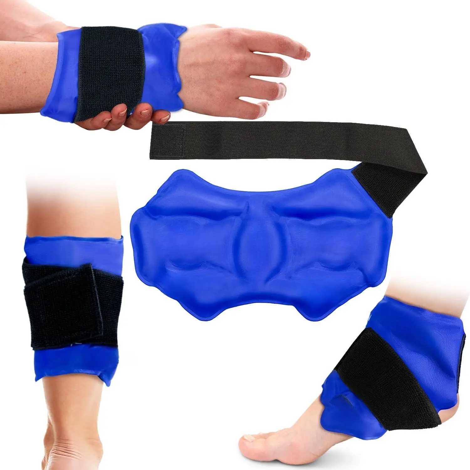 Ankle Ice Pack Wrap, Ankle Protective Compression Gel Wrist Foot Ice Packs Reusable, Hot Cold Pack Compression Relax Healthcare