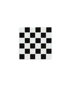 GLASS TILE DECORATIVE TRAY - Black & White Checkered
