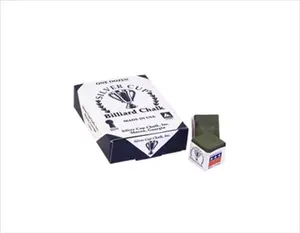 212 MAIN Billiards Silver Cup Chalk Accessories - Box of 12 Olive Chalk, 12 Pieces