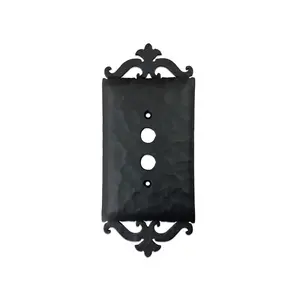 Spanish Scroll Iron Switch Plate Cover Single Push Button EPH22