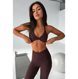 Nikau Twist Sports Bra - Brown
