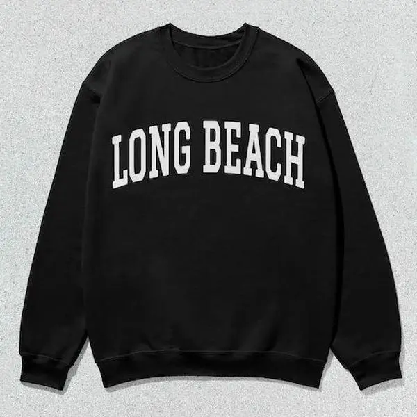 Long Beach Sweatshirt Collegiate Crewneck Sweater Unisex