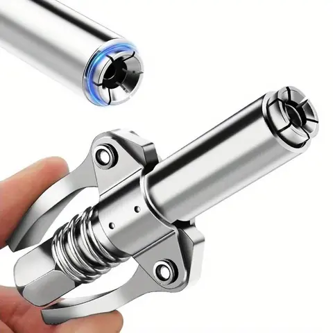 12000 PSI Galvanized Carbon Steel 6-Claw High Pressure Leakproof Grease Gun Coupler, Double-Handle Grip, 1/8" NPT Auto Repair Tool for Truck Maintenance & Mechanic Tools Repairs