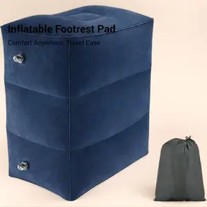 Travel Essential Inflatable Foot Rest Cushion, PVC Soft Foot Support Pillow for Airplane Car Bus Road Trip