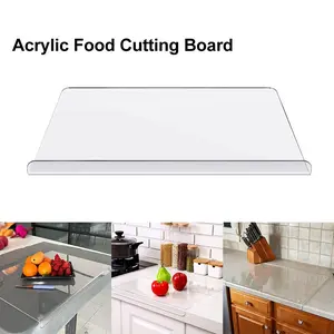 Transparent Cutting Board w/ 3cm Lip Acrylic Cutting Board for Home Restaurant