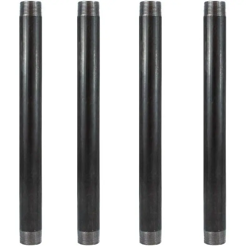 3/4" x 12" Heavy Duty Pre-Cut Grey Metal Pipe, Industrial Steel Fits Standard 3/4 Inch Threaded Pipes and Fittings -  DIY Industrial Shelving (3/4" x 12", Grey)