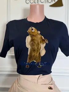 Feather Shirt - Black Top with Colorful Feathers and Beads for Womenswear