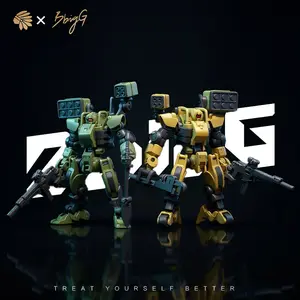 Dual Team 2.76in/7cm Mini Mechanical Mech Model Kit, High Mobility Precision Engineering, Modular Equipment Accessories, Industrial Army Aesthetic