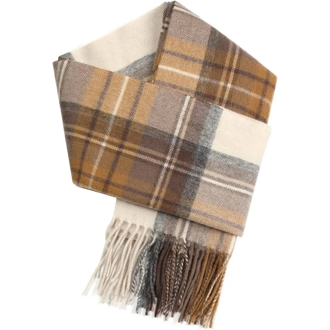 Winter Wool Plaid Scarf for Men,Women Fashion Tartan Wrap Checkered Scarves