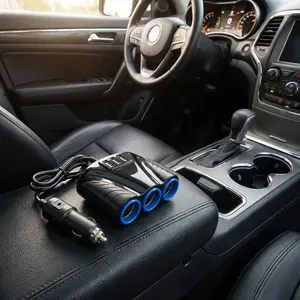 Auto Sockets Car Adapter 12V/24V 120W Splitter 5V 3.1A Output Power 3 USB Car Charger Ports for Phone Charging