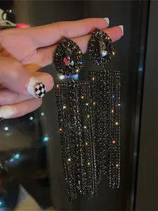 Artificial Crystal Decor, Fashion Jewelry for Party, Daily Clothing Decor, Trendy All-match & Exquisite Jewelry for Birthday Gift, Crystal Hoop Earrings