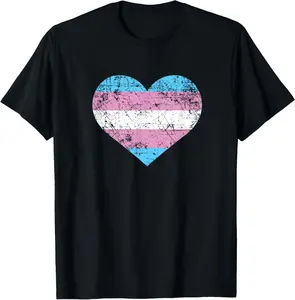 Transgender Heart LGBTQ Pride Month Love Flag Gift T-Shirt        Graphic tees