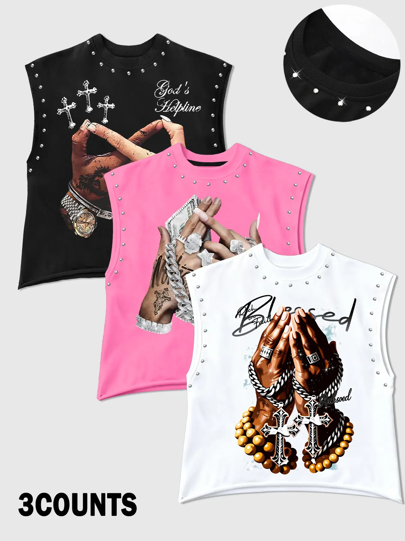chrome heart tank top pink - TikTok Shop