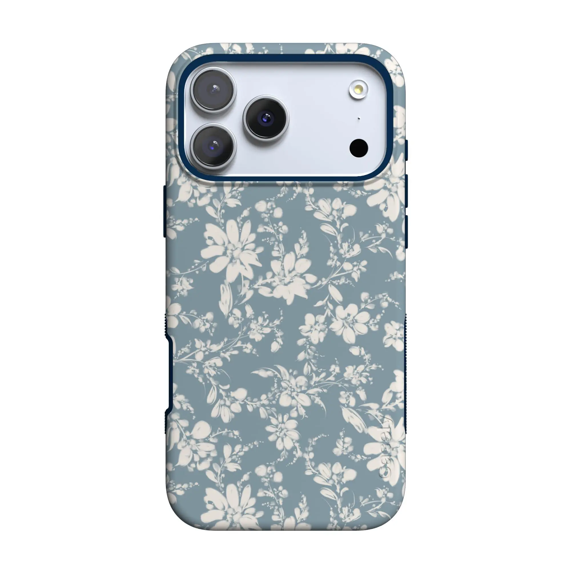 Casely iPhone 17 Pro Case | Afternoon Tea | Blue Floral | Bold Protective Design | Compatible with MagSafe