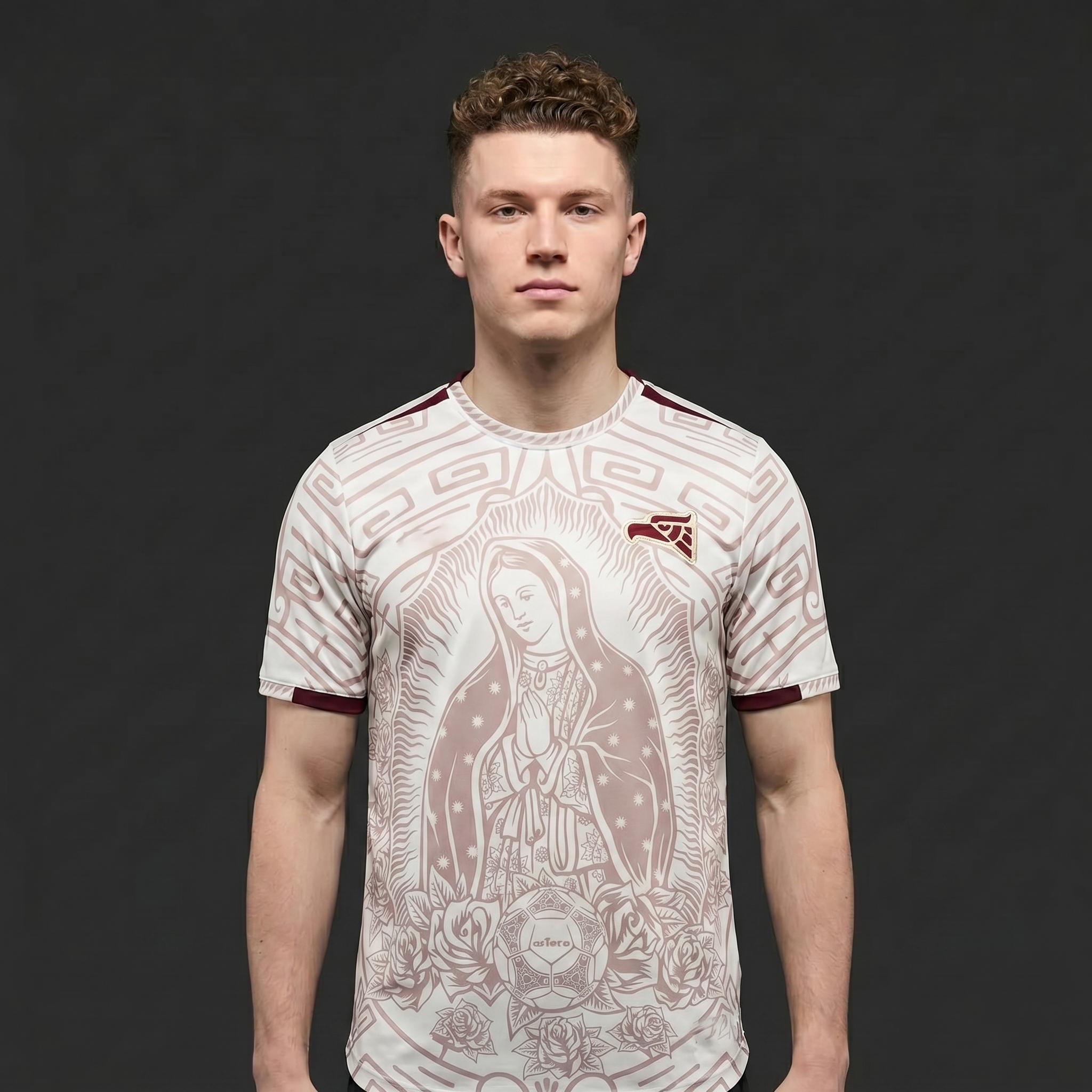 2026 Mexico Guadalupe Soccer Jersey - Unisex Soccer Jersey, Vintage Streetwear Soccer Jersey, Perfect Gifts, Sports Top, Gym Athletic Clothes, Mexico Virgen de Guadalupe Jersey, Viral Mexico Guadalupe Jersey