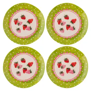 Strawberries Melamine Salad Plates