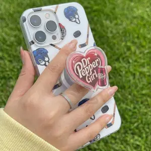 Girl Who Loves Dr Pepper Phone Grip, Retro Dr Pepper Magnetic Phone Grip, Soda Lover Tee, Funny Beverage Phone Grip Gift for Women