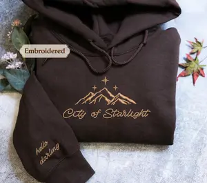 City of Starlight Embroidered Sweatshirt, Velaris Night Court Fantasy Crewneck, Book Lover Gift