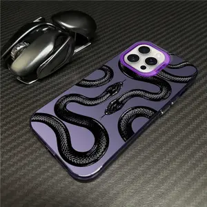 Cool Black Snake Phone Case for iPhone 17 Air 16Pro Max 15 14Plus 13 12 11 X XS, Girly Horror Aesthetic Phone Case Shockproof Drop Protection Durable Protective Silicone Cover Tuff phone cases.