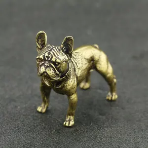 Vintage Brass Bulldog Statue - Multifunctional Metal Pet Ornament, Suitable for Home and Office Decoration, Perfect for Halloween, Christmas, Thanksgiving, Table Decoration, Miniature Model, Room Decoration, Accessories Crafts